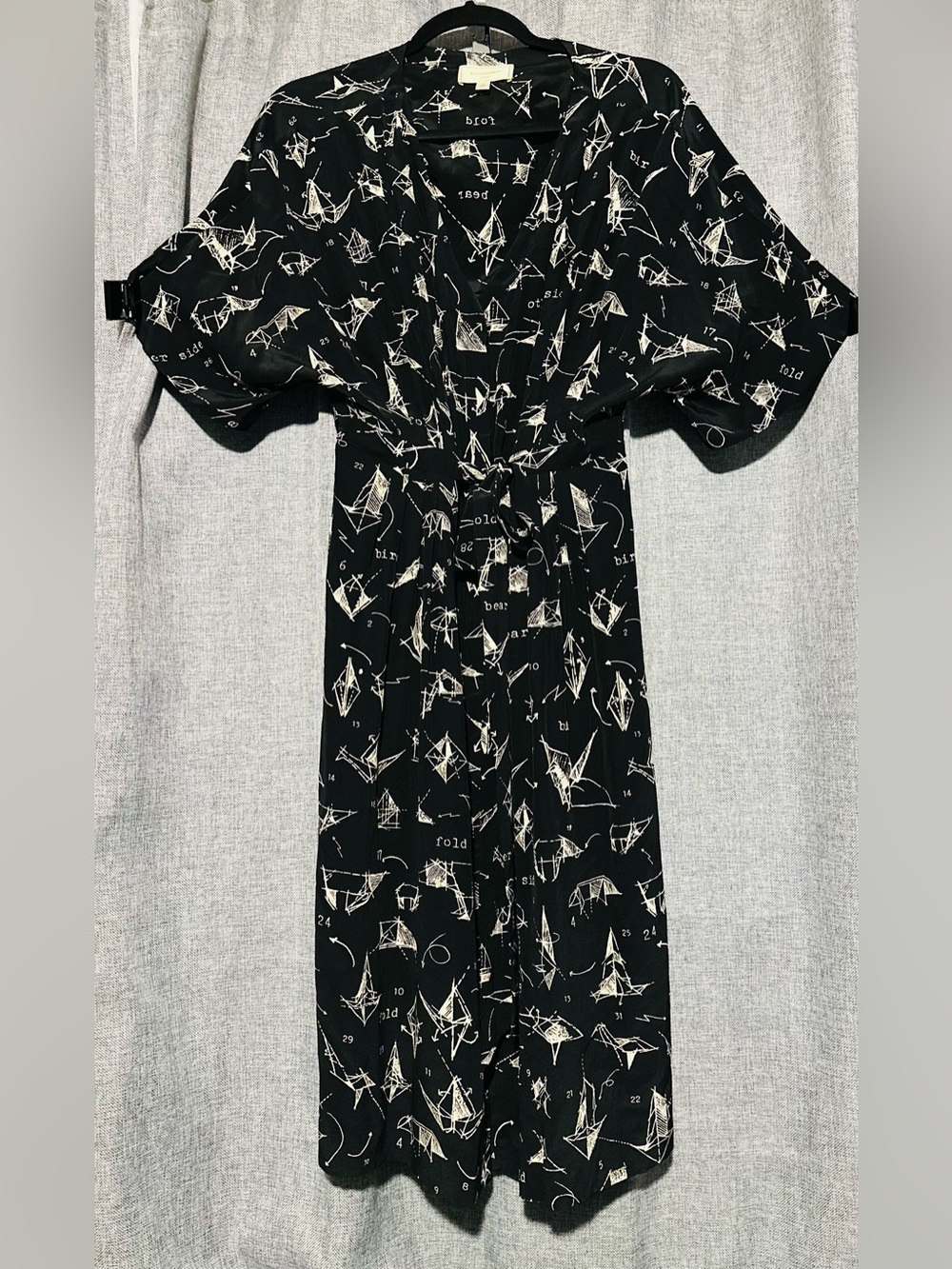 Vintage Anthropologie Moulinette Soeurs Many Folds All Over Graphic Print Dress